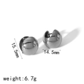Orecchini a cerchio con sfera in acciaio inossidabile lucido, altezza 15,5 mm - Stile Argentato (TE6705-S)