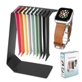Schwarzer Uhrenarmband-Halter aus Metall für Apple Watch Bänder im L-förmigen Design - Edelstahl Schwarz Mit Farbkasten