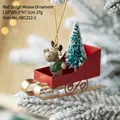 Renna di Natale su slitta rossa, decorazione festiva in metallo 10x7,5 cm - Stile Slitta di Alce