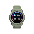 Army green smart fitness tracker showing step count, distance, and calorie data - Green