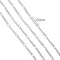 Silver stainless steel S-link chain accessories 12mm length for jewelry making - S5-12mm Fine Bar