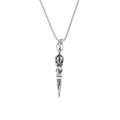 Collier vintage homme en acier inoxydable avec pendentif Vajra argenté et mantra - Pendentif uniquement