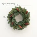 Style E Christmas wreath 40cm with green PE pine needles and brown pinecones - 40CM / Style E