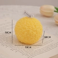 Yellow rose-shaped scented candle featuring detailed floral texture and dimensions - Macaron Yellow Floral Ball (Lime Basil & Mandarin)