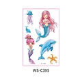 Waterproof cartoon mermaid and sea creature temporary tattoo sticker for kids party - Mermaid (WS-C395)