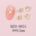 Detail of 8x9.5mm gold ocean star nail charms with shell and pearl for DIY manicure - MZH-9851 (8*9.5mm)