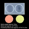 Detail view of 2-cavity silicone mold for macaron soaps and candles with finished samples - 3# 15-618 / Clear