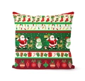 Détails de motifs de Père Noël et renne sur une taie de coussin décorative de Noël - Personnages de Noël Multi/TQR30-2