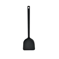 Single piece black silicone spatula with wide head and hanging hole for non-stick pans - Spatula (Black)