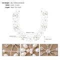 Dimensioni dettagliate della fascia da sposa con perle: lunghezza 35cm e larghezza 2,5cm - 35cm x 2.5cm / Argento