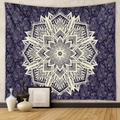 Bohemian mandala wall tapestry in deep purple with intricate paisley patterns for home decor - 73X95CM / Purple Mandala (Brushed)