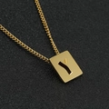18K gold plated stainless steel necklace with a square hollow letter Y pendant - Letter Y