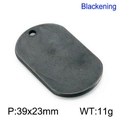 Minimalistischer schwarzer Militär-Tag-Anhänger aus Titanstahl, Größe 39x23mm und 11g - Gebürstet 39*23mm / Schwarz