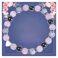 Detail of natural stone bead bracelet on Best Friend gift card with heart charm - Pink and White Turquoise (Best Bitches)