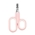 Pink and white stainless steel pet nail clippers with safety hole for cats and dogs - D-Type / Pink