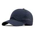 Casquette de baseball bleu marine à séchage rapide avec trous de ventilation laser - Bleu marine