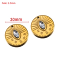 20mm golden stainless steel round pendant with white crystal inlay for DIY jewelry - 20mm Gold/Evil Eye With Zirconia (FBX1610) / 2 Pcs/Pack
