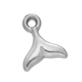 Polished silver whale tail pendant charm in stainless steel for DIY jewelry - 512# Whale Tail Pendant Only / 11*13mm (2 Pieces/Pack) / Steel