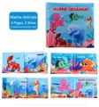 Detail of baby soft cloth book with sea animal illustrations and English names - Ocean Animals