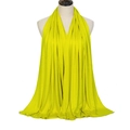 Fluorescent green mercerized cotton scarf with high drape finish displayed on a mannequin - Grass Green