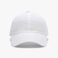 White quick-dry baseball cap with laser-cut perforations and feather logo - White