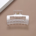 Minimalist transparent square hair claw clip with golden metal spring for women - 8.5cm / Transparent Square Style
