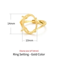 Adjustable S925 sterling silver ring setting with gold plating for 10x14mm stones - Stone Size 10*14mm / Gold