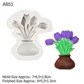 Tulip bouquet vase silicone mold for DIY aroma gypsum and resin crafts, model A651 - 2# Vase Tulip / Gray