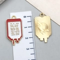 Nurse series charms with blood bag and shield pendants on measurement ruler scale - Red and White Infusion Bag
