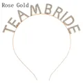 Diadema Team Bride en oro rosa con pedrería para despedida de soltera y damas de honor - Oro Rosa-TEAM BRIDE