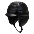 Chapka noire coupe-vent avec texture matelassée type doudoune et sangle à boucle - Taille unique / Noir