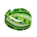 Green St. Patrick's Day knotted headband with shamrock print and white polka dots - FC11-11 Green Striped Clover