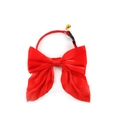 Adjustable red pet bow tie collar with golden bell and black buckle for cats and small dogs - S / Red Bow/Black Buckle