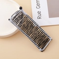 Banana hair clip in black and silver metallic wire with bead accents for women - 30 Teeth / Silver