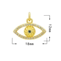 Auge-der-Vorsehung-Anhänger mit 18K Vergoldung, blauem Kristall und 18mm Maßen - Gold - Auge 855