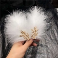 Eleganti fermagli per capelli in piuma bianca con rami dorati e perle per Hanfu - Ramo Dorato e Decorazione di Perle / Bianco - Ramo di Fata Paio