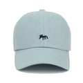 Light blue cotton baseball cap with dark blue fox embroidery and six-panel structure - Adjustable / Light Blue