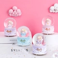 Dreamy angel crystal ball resin ornaments with glowing snowflakes and feather relief base - 2385# (lights + Snowflakes)