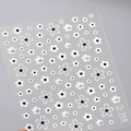 Autocollants nail art 3D TL-318 fleurs noires et blanches avec détails perles - Style Fleur Noir et Blanc Perle 3D (TL-318)