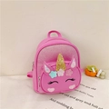 Pink glitter unicorn backpack for girls with golden horn and sequin ears - Rose Pink