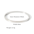 Macro detail of 4mm silver titanium steel bangle with hinge and 58mm inner diameter - Width 4mm / Silver