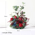 50cm künstliches Blumengesteck mit roten und blauen Rosen für die Hochzeitsdeko - Weinrot & Königsblau