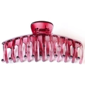 Classic large 13cm burgundy glossy hair claw clip made of durable transparent resin - Glossy Transparent Wine Red