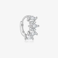 Macro shot of silver ear cuff with marquise and round cut marquise cubic zirconia - Platinum (White Stone)
