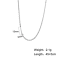 Minimalist silver stainless steel 26-letter pendant necklace, 45+5cm length, 2.1g weight - Letter I