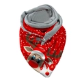 Detail of Christmas scarf with reindeer pattern, red plush fabric and metal button buckle - Red Cartoon Reindeer Snowball