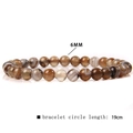 Striped agate 6mm gemstone bead bracelet with 19cm elastic band for women - Striped Agate (FD6837) / 6mm/19cm