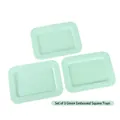 Single Layer Rectangular Embossed Set of 3 Green