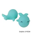 Two-pack of mint green dolphin squeeze toys for stress relief, size 6x5cm - Dolphin