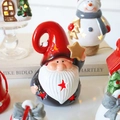Lighted Christmas gnome statue with star cutout and warm LED glow for holiday decor - Red Hat Santa Gnome 8.6x8.6x13.8cm